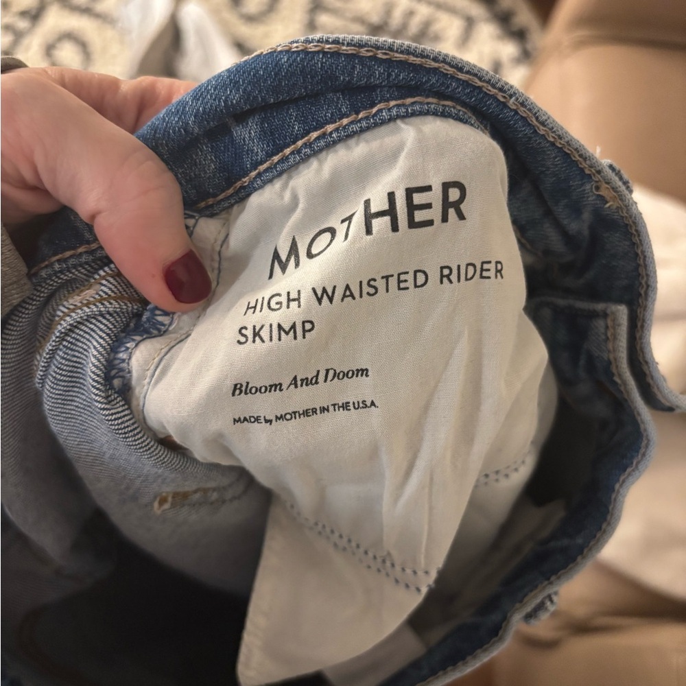 MOTHER DENIM High Waisted Rider Skimp Jeans in Bloom and Doom - Picture 10 of 12